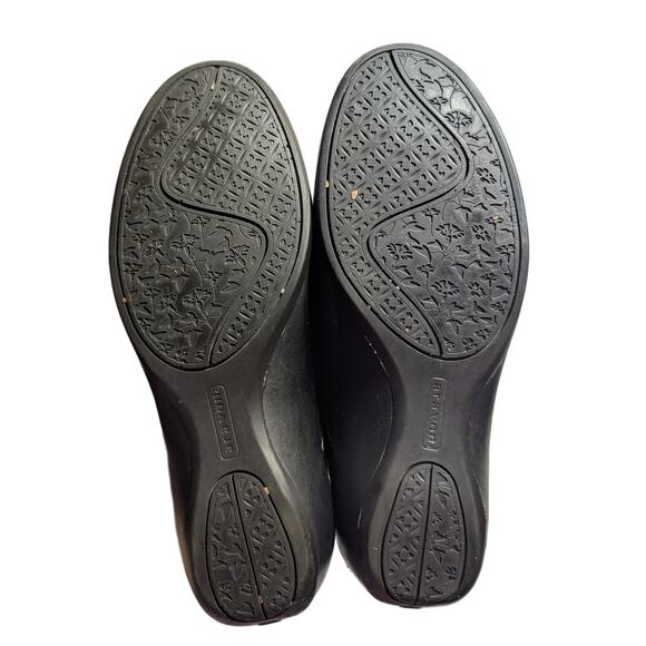 Aravon Black Leather Slip-On Seam Detail Comfort Wedge Walking Loafers Sz 6.5 D - Picture 6 of 7